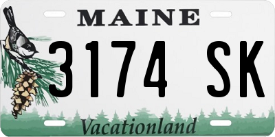 ME license plate 3174SK