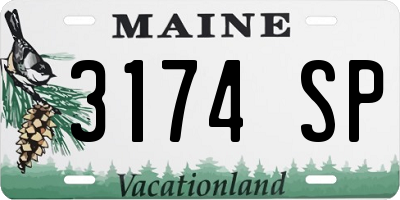 ME license plate 3174SP