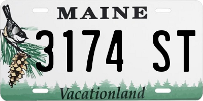 ME license plate 3174ST