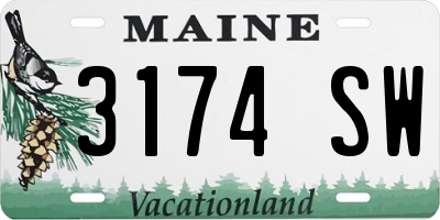 ME license plate 3174SW