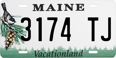 ME license plate 3174TJ