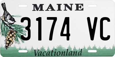 ME license plate 3174VC