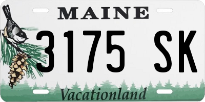 ME license plate 3175SK