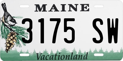 ME license plate 3175SW