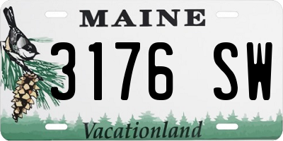 ME license plate 3176SW