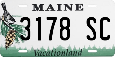 ME license plate 3178SC