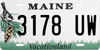 ME license plate 3178UW