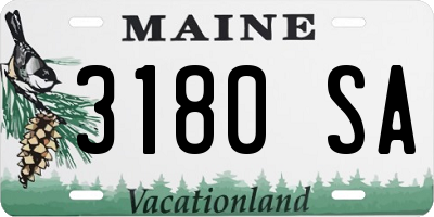 ME license plate 3180SA