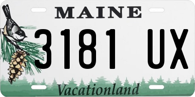 ME license plate 3181UX