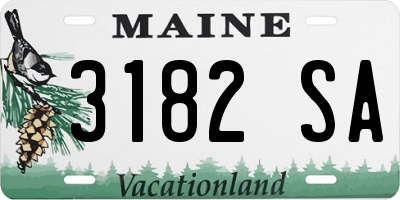 ME license plate 3182SA