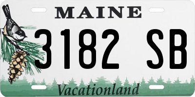 ME license plate 3182SB