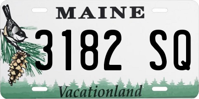 ME license plate 3182SQ