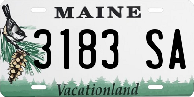 ME license plate 3183SA