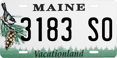 ME license plate 3183SO