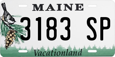 ME license plate 3183SP