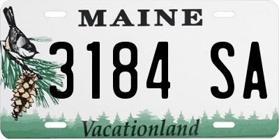 ME license plate 3184SA