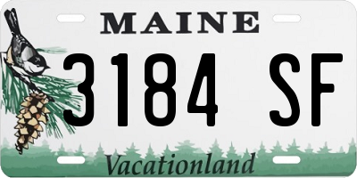 ME license plate 3184SF