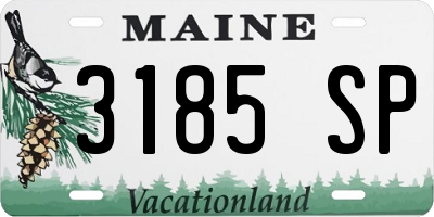 ME license plate 3185SP