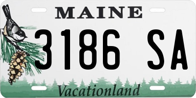 ME license plate 3186SA