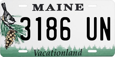 ME license plate 3186UN