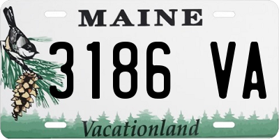 ME license plate 3186VA