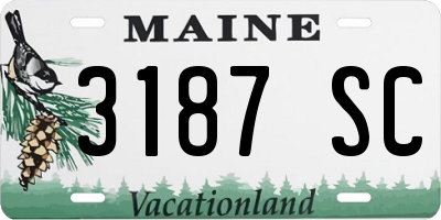 ME license plate 3187SC