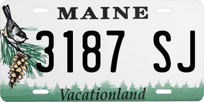 ME license plate 3187SJ
