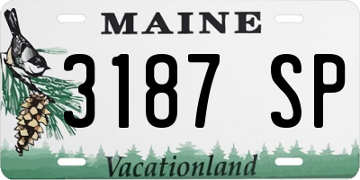 ME license plate 3187SP