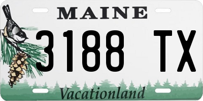 ME license plate 3188TX