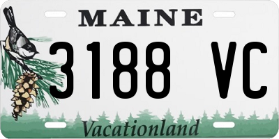 ME license plate 3188VC