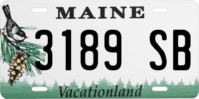 ME license plate 3189SB