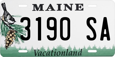 ME license plate 3190SA