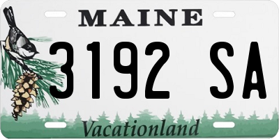 ME license plate 3192SA