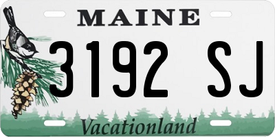 ME license plate 3192SJ