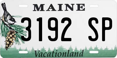 ME license plate 3192SP