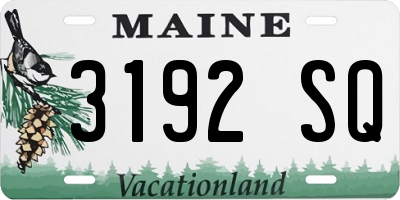 ME license plate 3192SQ