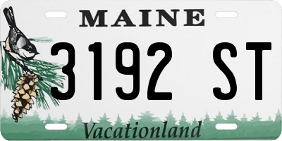 ME license plate 3192ST