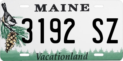 ME license plate 3192SZ