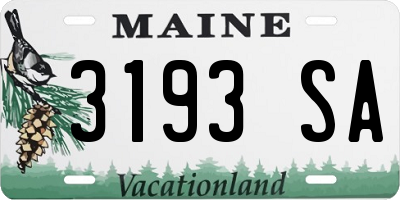 ME license plate 3193SA