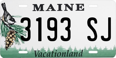 ME license plate 3193SJ