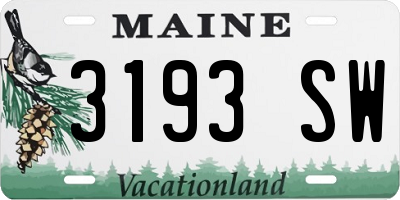 ME license plate 3193SW