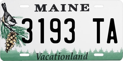 ME license plate 3193TA