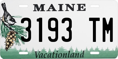 ME license plate 3193TM