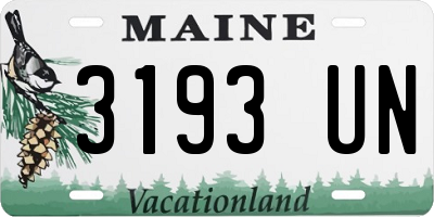 ME license plate 3193UN