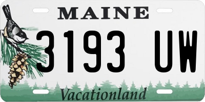 ME license plate 3193UW