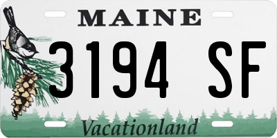 ME license plate 3194SF