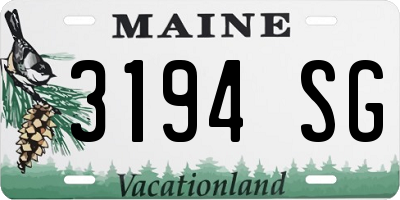 ME license plate 3194SG