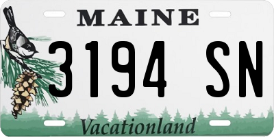 ME license plate 3194SN