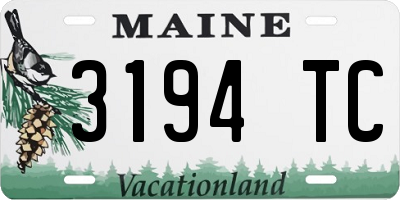 ME license plate 3194TC