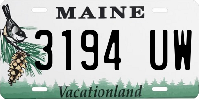 ME license plate 3194UW